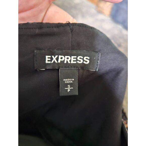 EXPRESS Black Metalic Sequined Long Sleeve Mini Dress Womens Small - Picture 6 of 7